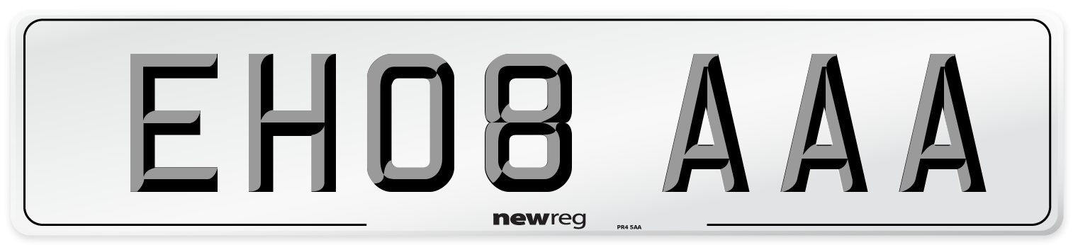 EH08 AAA Number Plate from New Reg